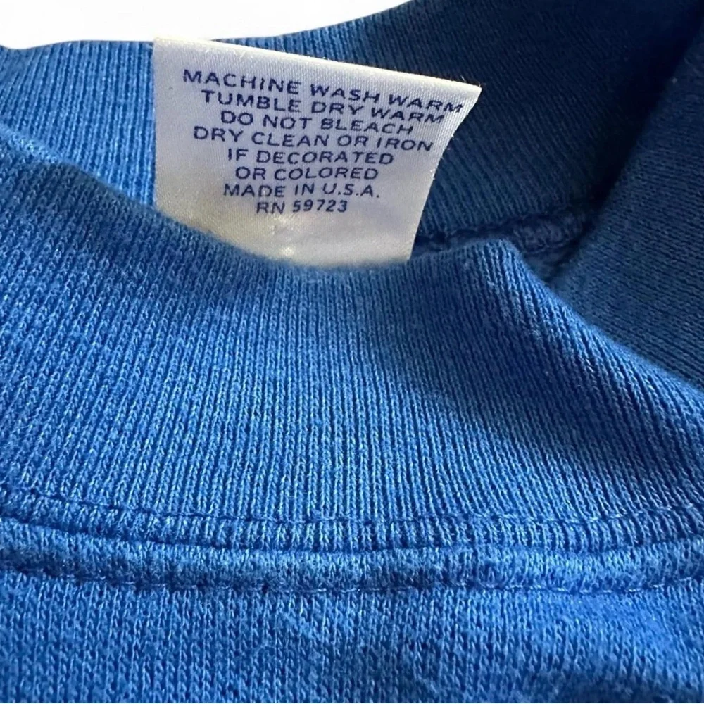 Vintage NFL New York Giants Blue Sweatshirt Trench Made in USA XXL